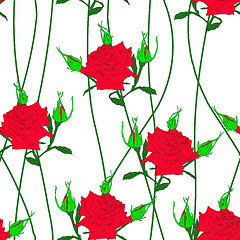 Image showing Seamless  background with flower roses. 