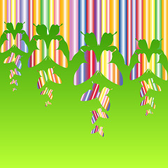 Image showing Abstract colourful background with butterflies