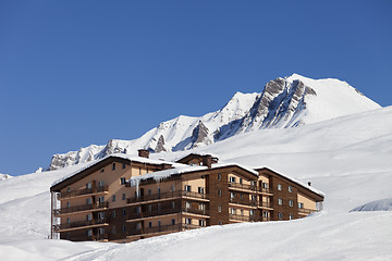 Image showing Hotel in snowy mountains