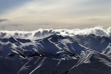 Image showing Mountains in sunset