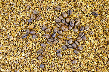 Image showing Coffee beans and grains texture