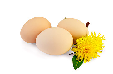 Image showing Eggs with dandelions