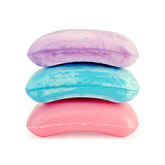 Image showing Soap pink with blue and purple