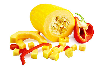 Image showing Zucchini yellow with red pepper