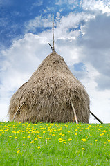 Image showing haystack of traditional forms of mountain areas