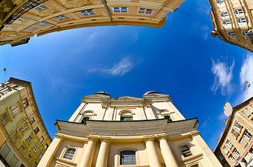 Image showing Urban neighborhoods photographed with fisheye