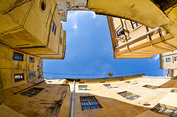 Image showing Urban neighborhoods photographed with fisheye