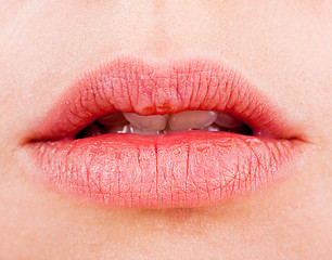 Image showing Natural women's sensual lips closeup
