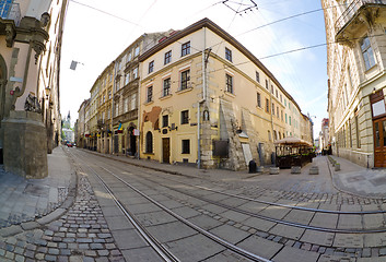 Image showing Urban neighborhoods photographed with fisheye