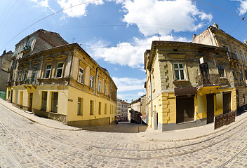 Image showing Urban neighborhoods photographed with fisheye