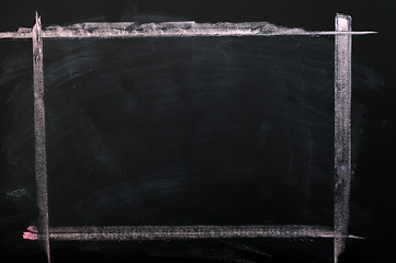 Image showing Chalkboard background with a chalk drawing frame