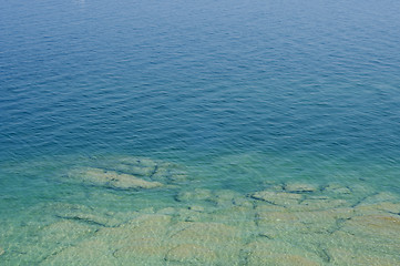 Image showing Transparent waters of Garda Lake, Italy