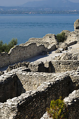 Image showing Roman ruins on Garda Lake in Sirmione, Italy