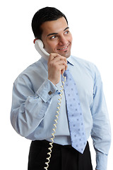 Image showing Happy Businessman looking up