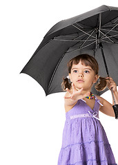 Image showing Little girl with an umbrella