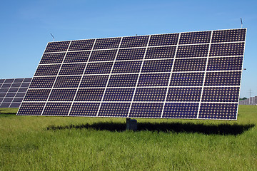 Image showing solar system on green meadow