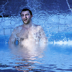 Image showing man in the jacuzzi