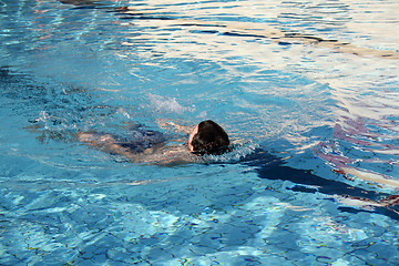 Image showing backstroke in water