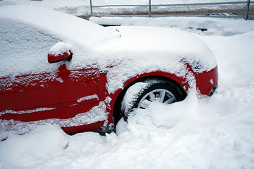 Image showing  car covered with snow