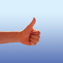 Image showing men's hand make thumbs up