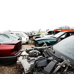 Image showing old cars in a row