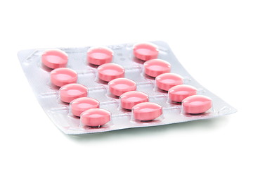 Image showing Large pink pills in the package.