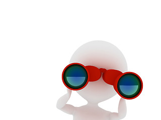 Image showing Man looking through binoculars. 3d rendered illustration. 
