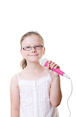 Image showing girl with microphone