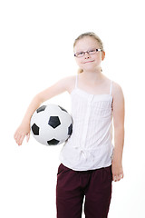 Image showing girl with soccer ball