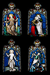 Image showing Religious stained glass windows