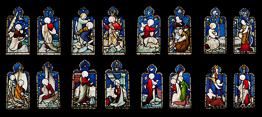 Image showing Religious stained glass windows