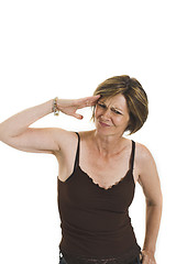 Image showing woman saluting