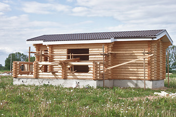 Image showing Small suburban house  under construction