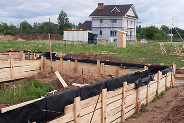 Image showing Formwork for pouring the foundation