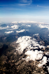 Image showing view of the mountains from the plane