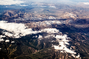 Image showing view of the mountains from the plane