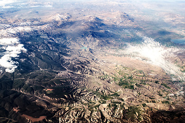 Image showing view of the mountains from the plane