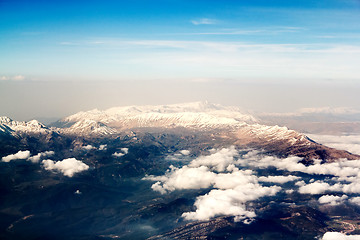 Image showing view of the mountains from the plane