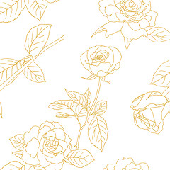 Image showing Seamless wallpaper with rose flowers