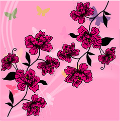 Image showing eps10 hand drawn background with a fantasy flower