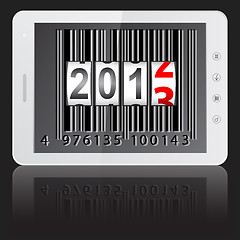 Image showing White tablet PC computer with 2013 New Year counter