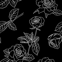 Image showing Seamless wallpaper with rose flowers