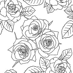 Image showing Seamless wallpaper with rose flowers