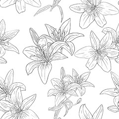 Image showing Seamless wallpaper with beautiful flowers