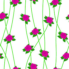 Image showing Seamless  background with flower roses. 