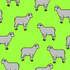 Image showing seamless wallpaper with sheep and rams