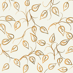Image showing Wall-paper with curling leaves of a plant