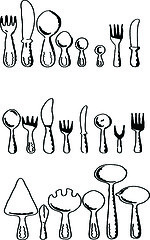 Image showing silhouettes of kitchen accessories