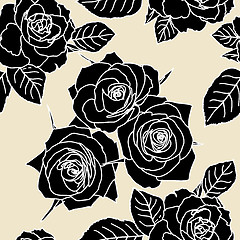 Image showing Seamless wallpaper with rose flowers