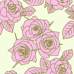 Image showing Seamless wallpaper with rose flowers